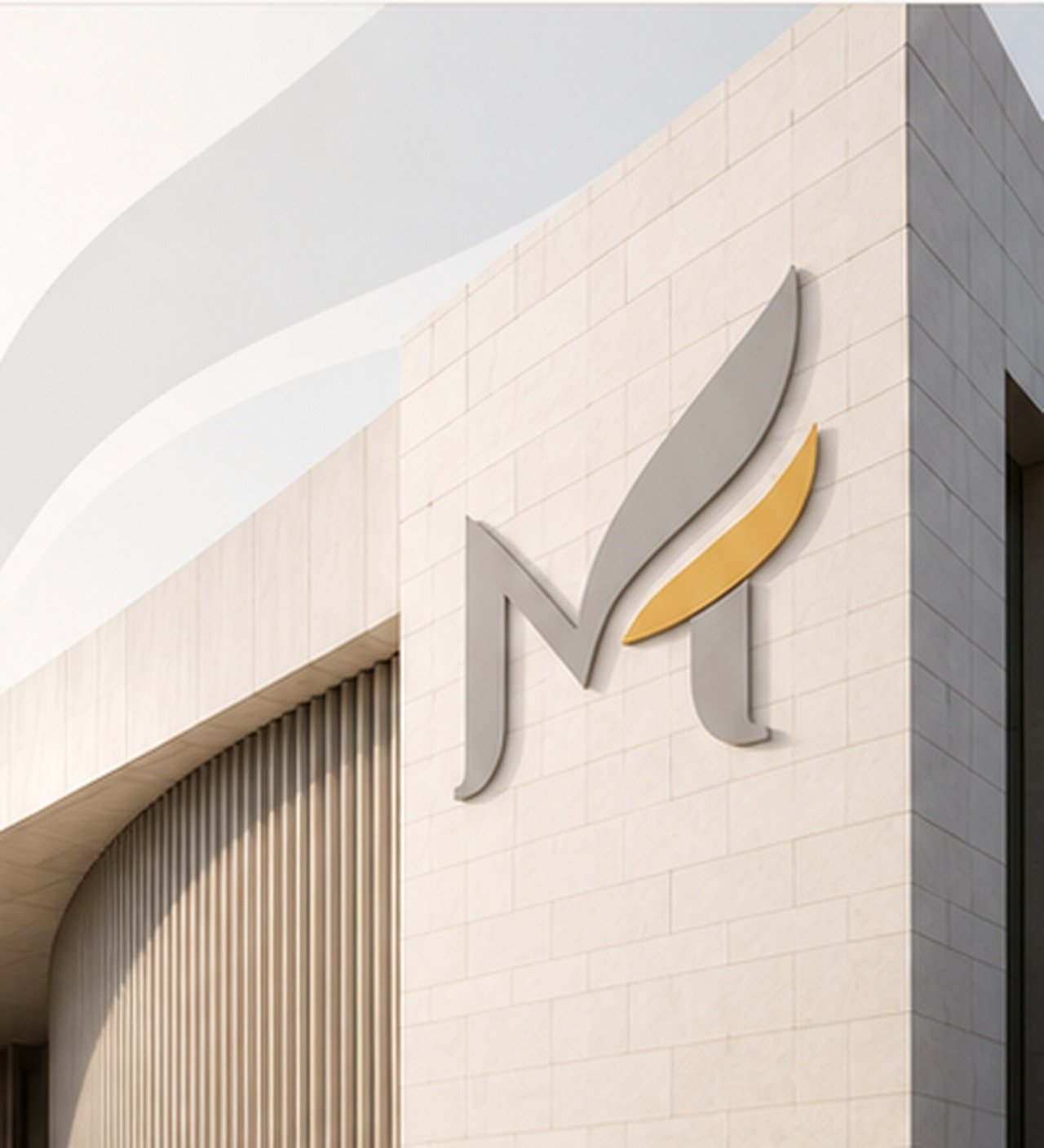 Abstract architectural forms suggesting movement and precision